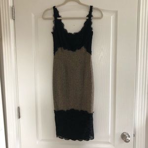 EUC Vintage DVF lace/tweed cocktail dress sz 0